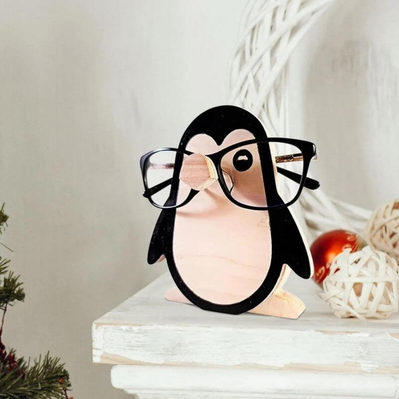 Handmade Glasses Stand Penguin