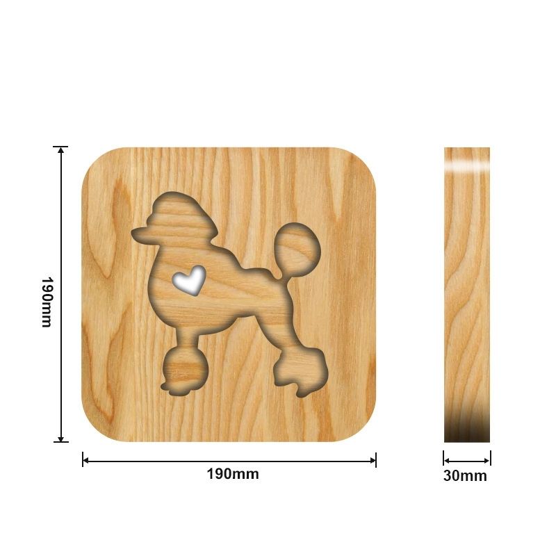 Poodle Wooden Decorative Light