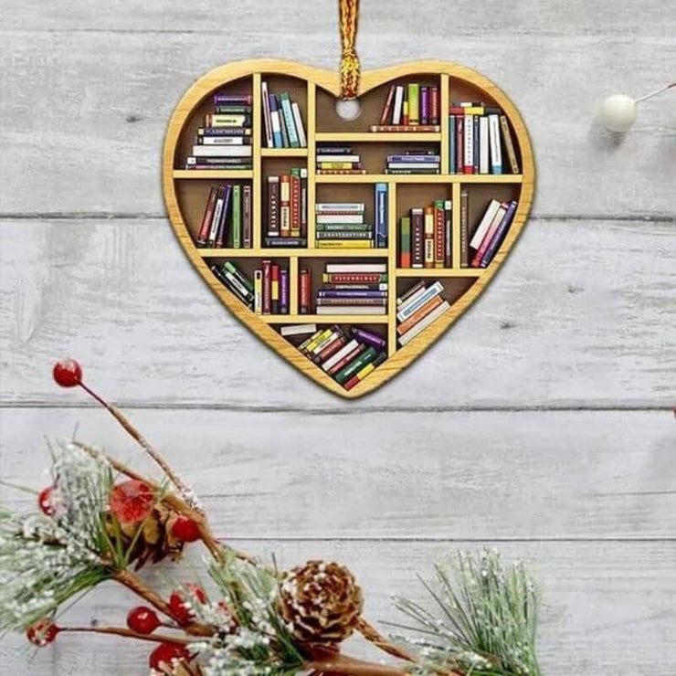 Book Lovers Heart Ornament