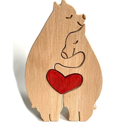 Bear Family Handmade Wooden 3D Puzzle