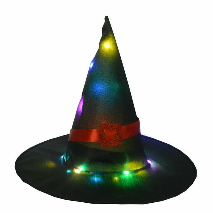 Glowing Witch Hat Decorations - 2 in 1 Hanging/Wearable