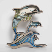 Dolphin Wooden Carving Handcraft Gift