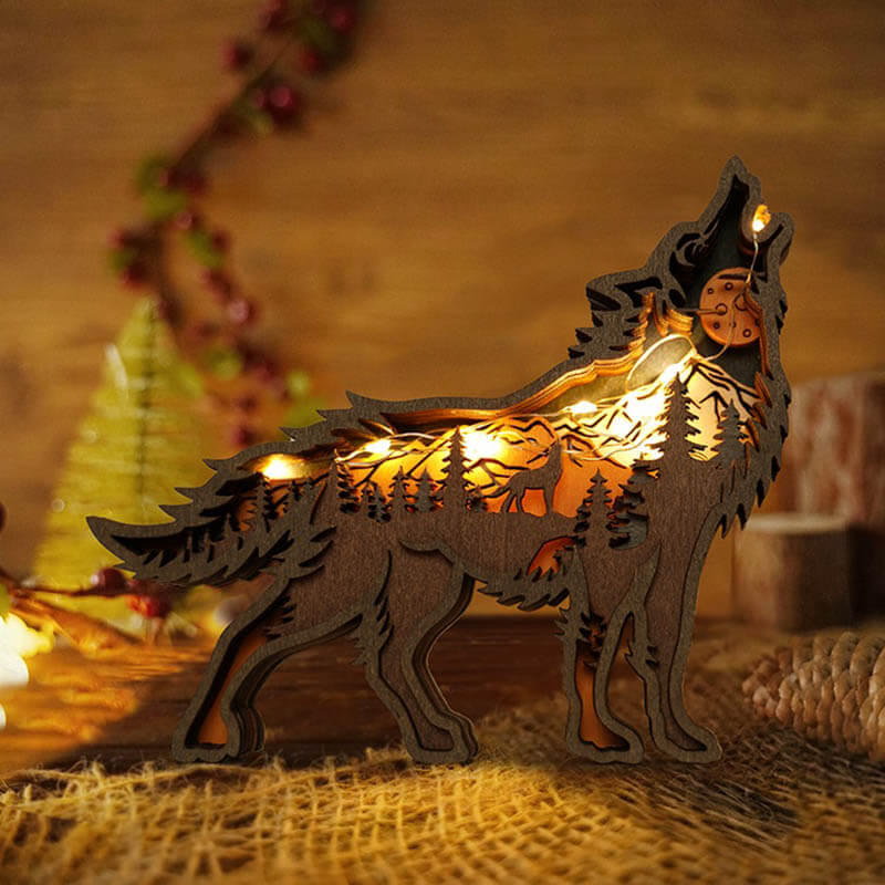 Wolf Carving Handcraft Gift