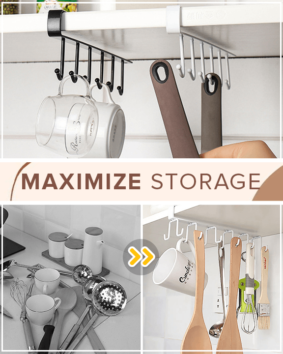 Under-Cabinet Hanger Rack (6 - 12Hooks)