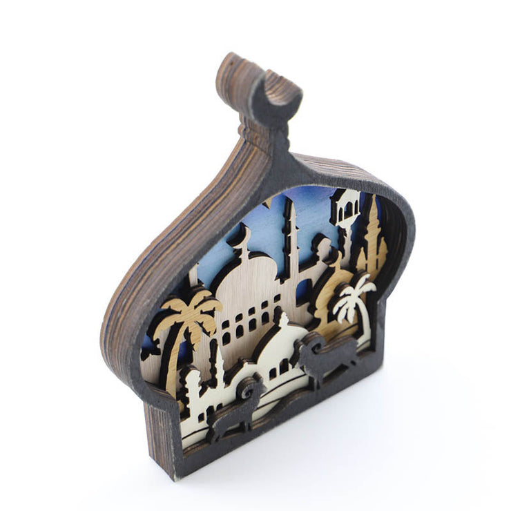 Wooden Mosque Carving Handcraft Gift