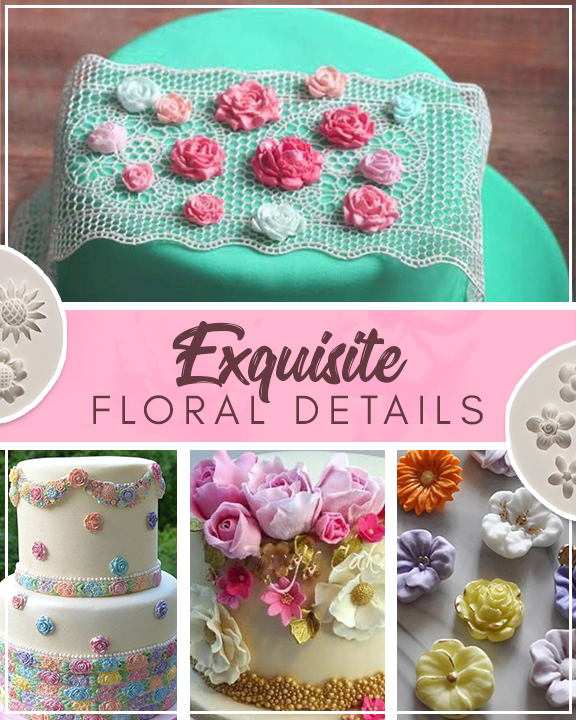 Floral Silicone Cake Décor Mold