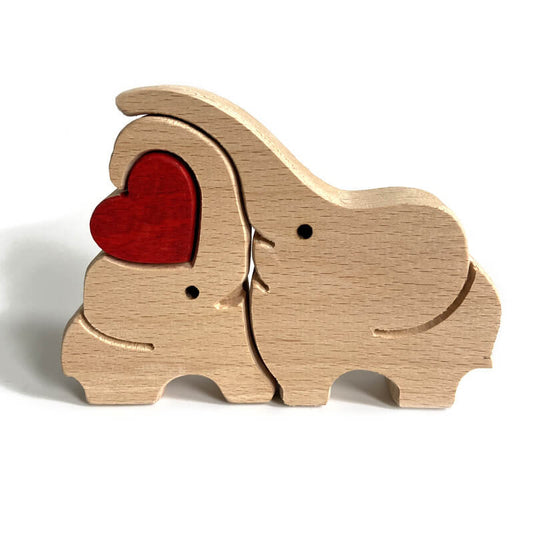 Elephant Family Handmade Wooden 3D Puzzle