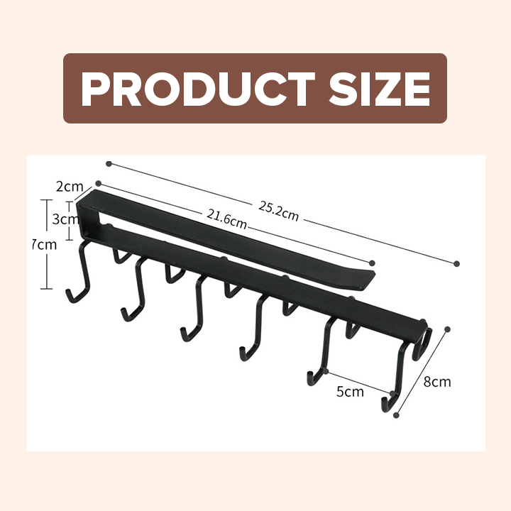 Under-Cabinet Hanger Rack (6 - 12Hooks)