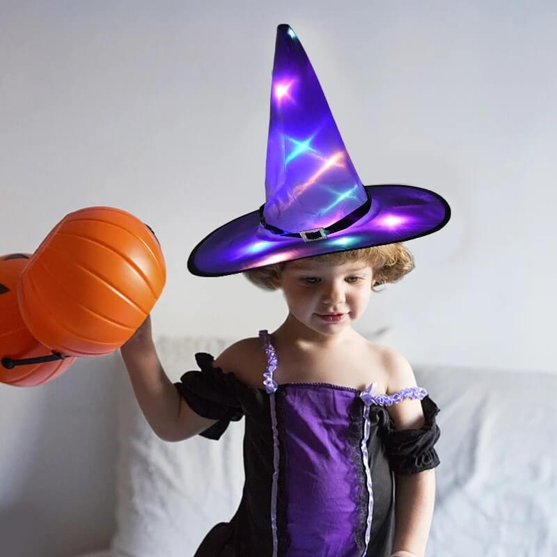 Glowing Witch Hat Decorations - 2 in 1 Hanging/Wearable