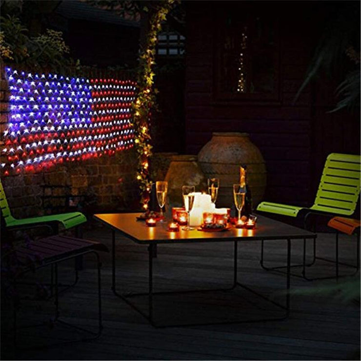 American Flag 420 Led String Lights-Large Usa Flag Outdoor Lights