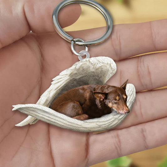 Sleeping Angel Acrylic Keychain Australian Kelpie