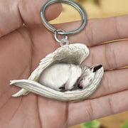 Sleeping Angel Acrylic Keychain Bull Terrier