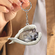 Sleeping Angel Acrylic Keychain Cairn Terrier