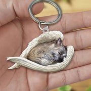 Sleeping Angel Acrylic Keychain Cairn Terrier