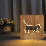 Cat Shape 2 Wooden Decorative Light