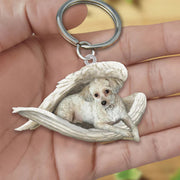 Sleeping Angel Acrylic Keychain Chinese Crested Powderpuff