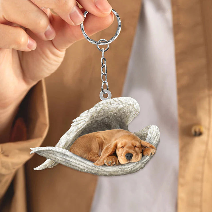 Sleeping Angel Acrylic Keychain Cocker Spaniel02