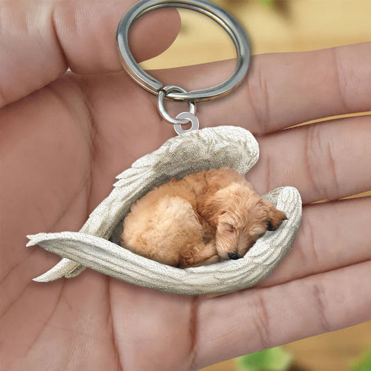 Sleeping Angel Acrylic Keychain Golden Doodle