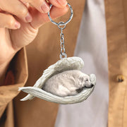 Sleeping Angel Acrylic Keychain Great Pyrenees