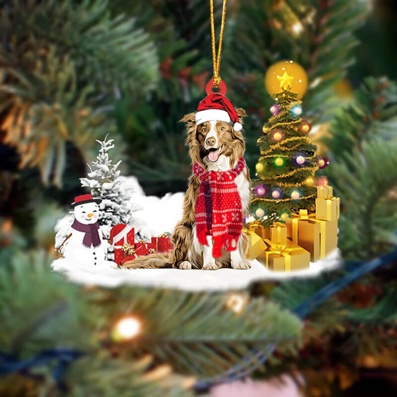 Border Collie Christmas Ornament SM047