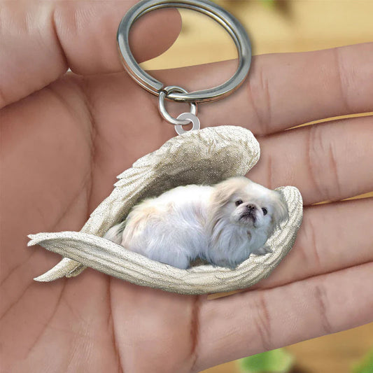 Sleeping Angel Acrylic Keychain Pekingese