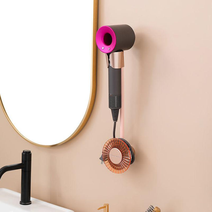 Compact Wall-Mounted Hair Dryer Holder