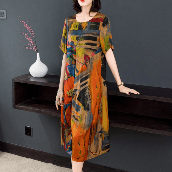 Luxury Genuine Silk Soft Dress