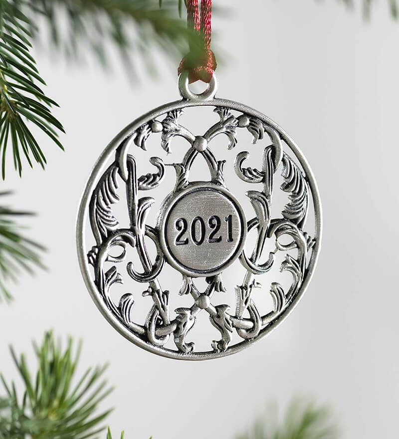 Solid Pewter Christmas Tree Ornament