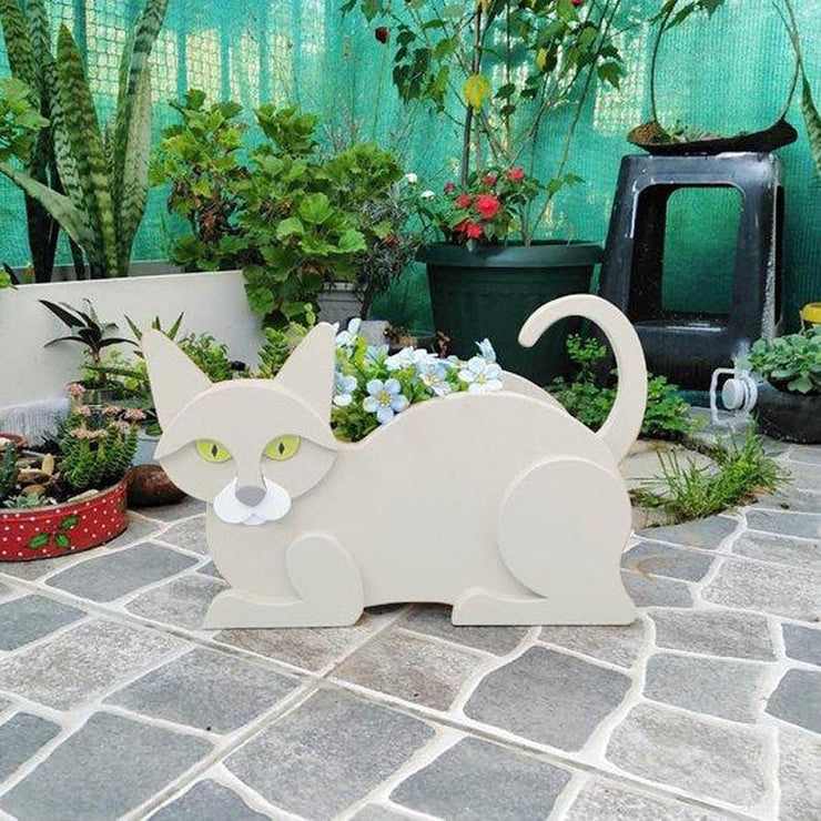 White Cat Planter AP079