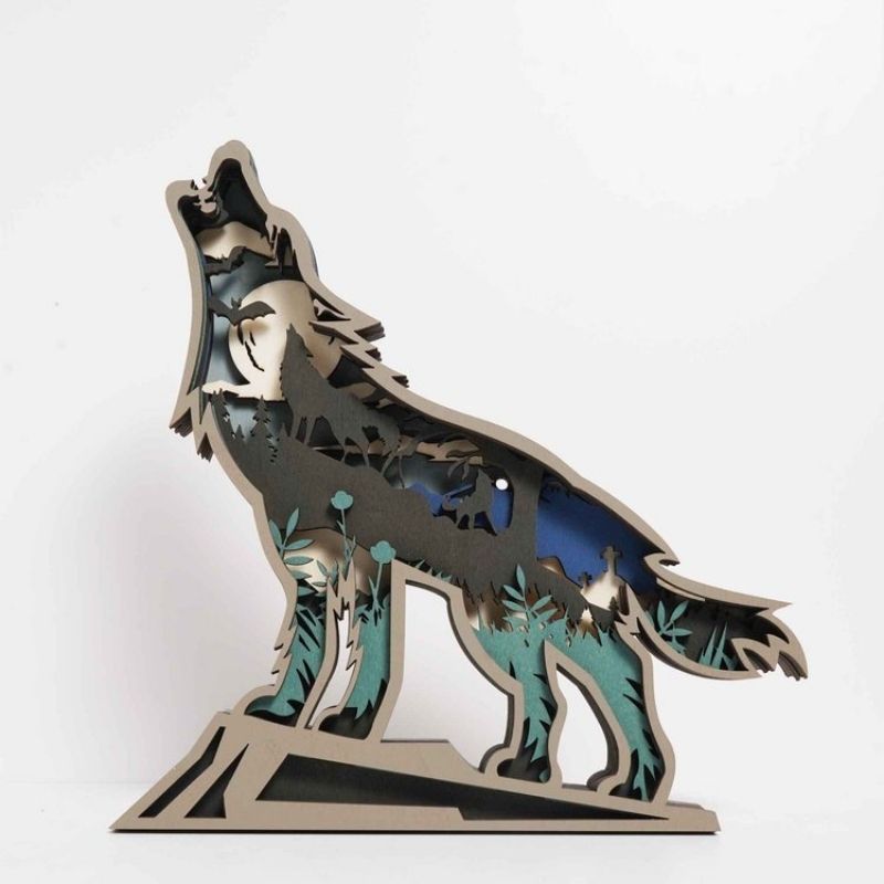 Wolf Carving Handcraft Gift