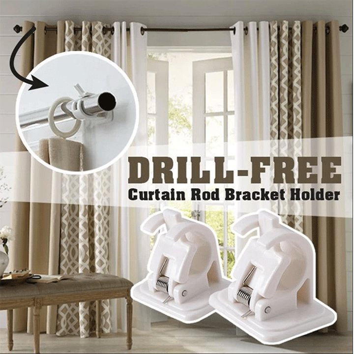 Nail-free Adjustable Rod Bracket Holders (2pcs)