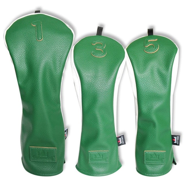 Golf Paradise Green Machine Woods Clubhead Covers Three-Quarters Set (One Driver, One Fairway Wood, One Hybrid)