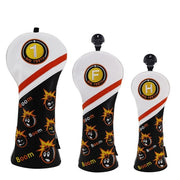 Golf Paradise BOOM Wood Clubhead Covers Three-Quarters Set (One Driver, One Fairway Wood, One Hybrid)