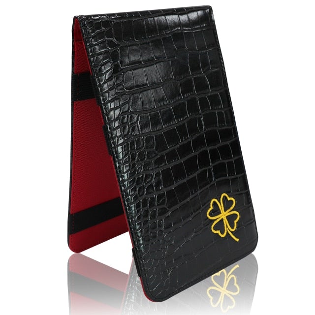 Golf Paradise Leather Lucky Clover Scorecard Holder (Black)