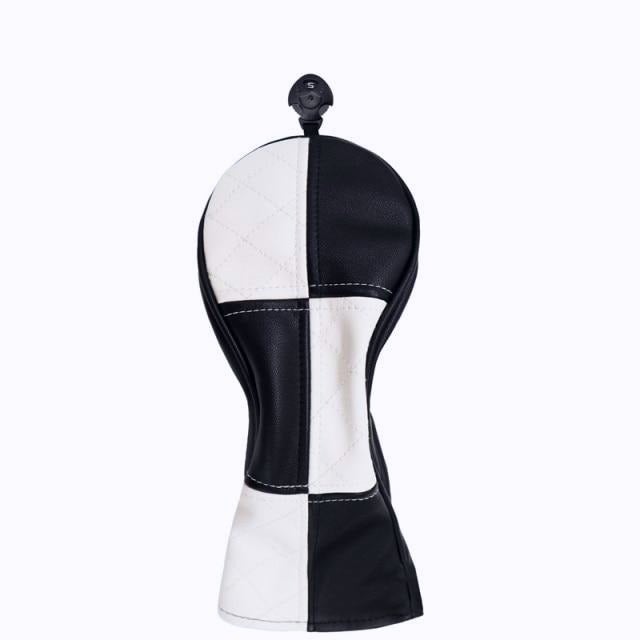 Golf Paradise Black And White Checker Wood Clubhead Cover (Hybrid Only)