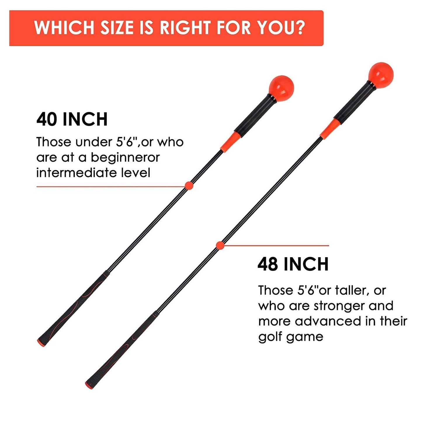 Golf Paradise Flex Rod Swing Trainer (Orange 40 Inch)