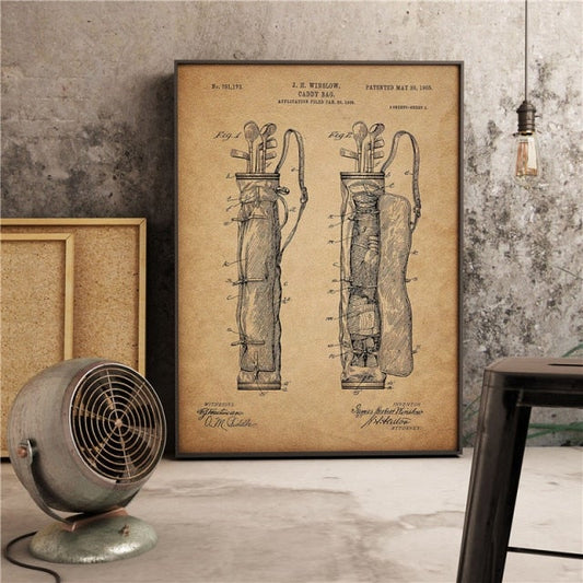 Golf Paradise Vintage Golf Bag Wall Art