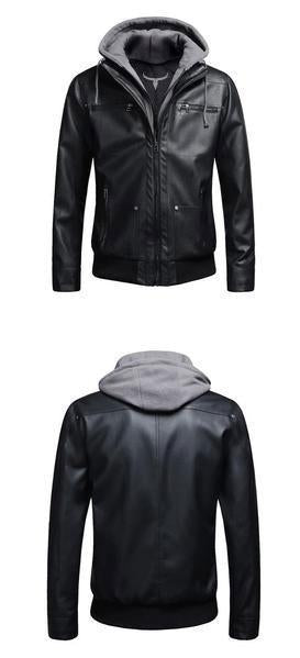 Premium Overseer Leather Jacket (Detachable Hood)