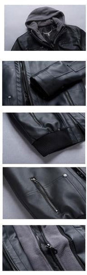 Premium Overseer Leather Jacket (Detachable Hood)