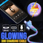 Glowing 3 in 1 Charging Cable