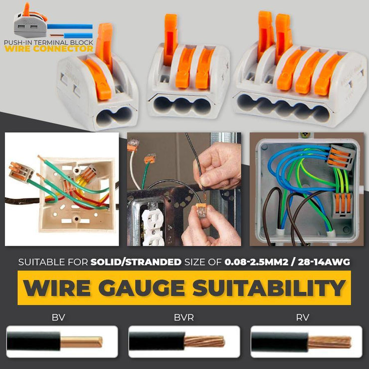 Push-In Terminal Block Wire Connector