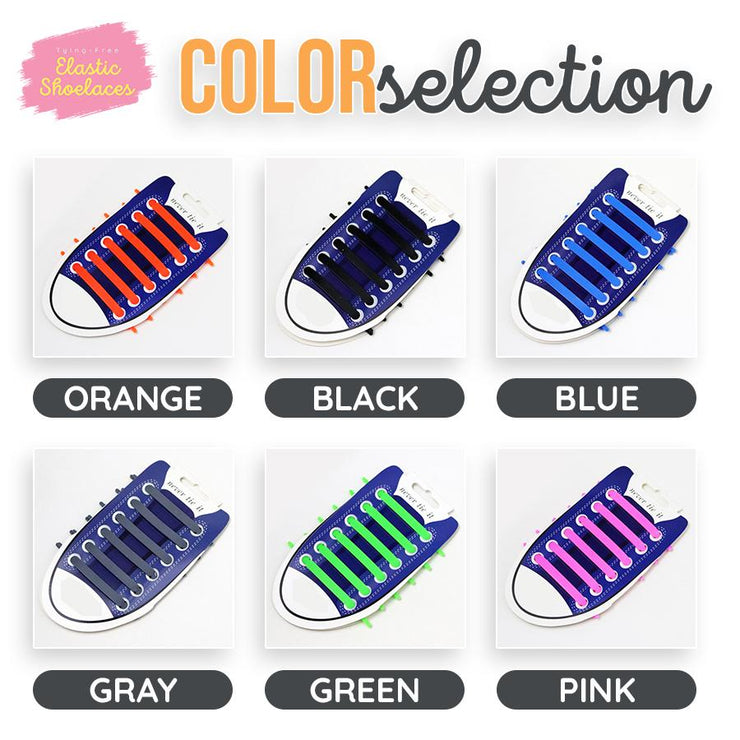 Tying-Free Elastic Shoelaces (Set of 16)